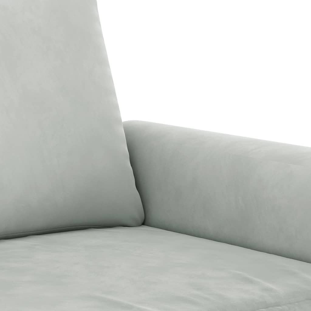 Light Gray Velvet 2 Piece Sofa Set X239823