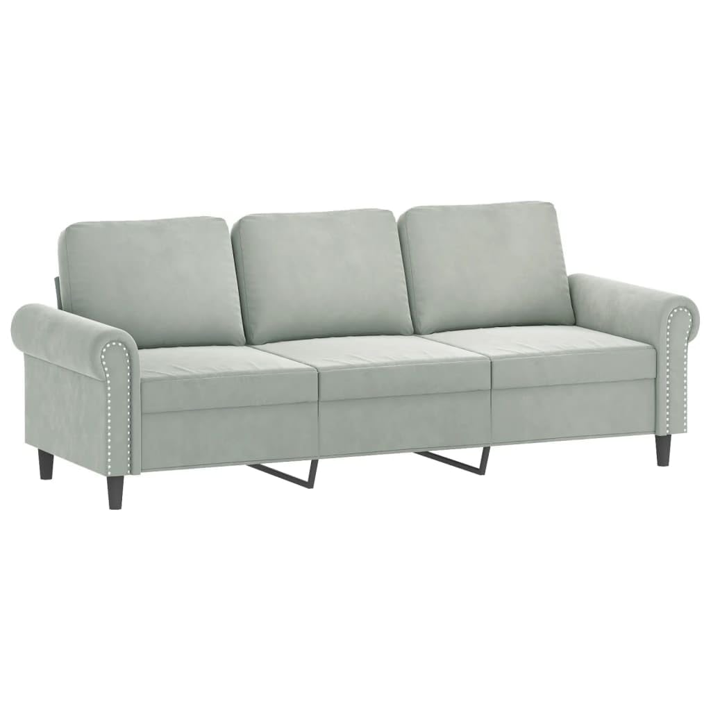 Light Gray Velvet 2 Piece Sofa Set X239823
