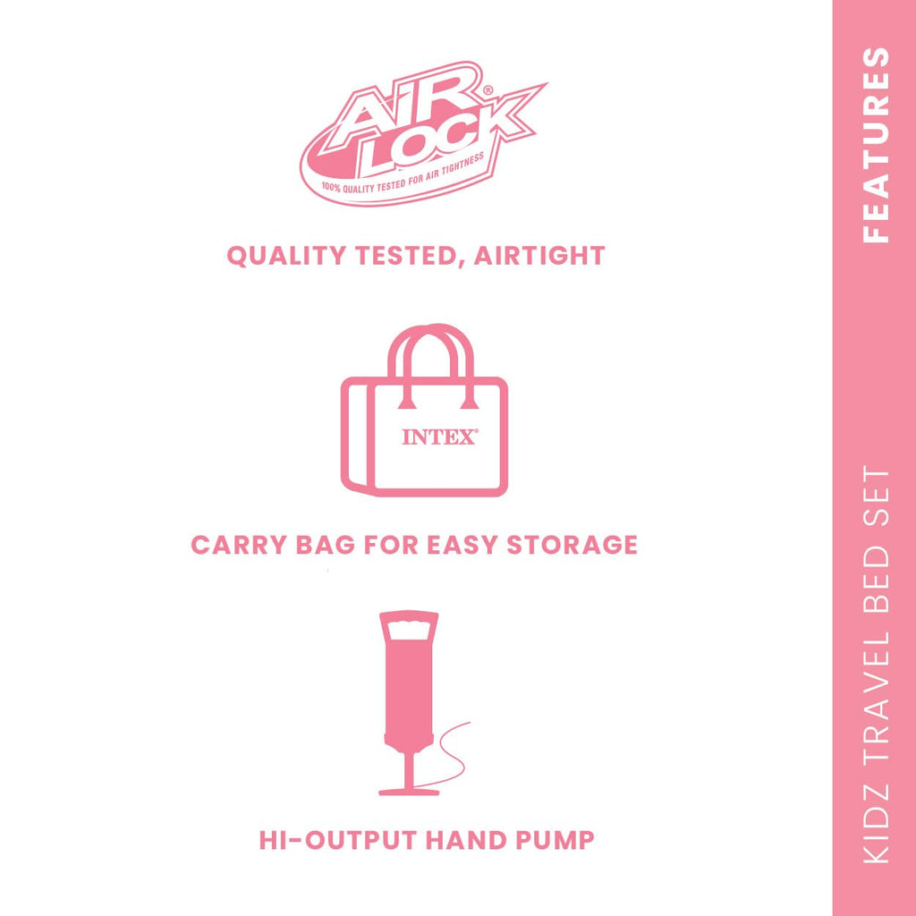 Inflatable Travel Bed Set with Hand Pump and Carry Bag R541682