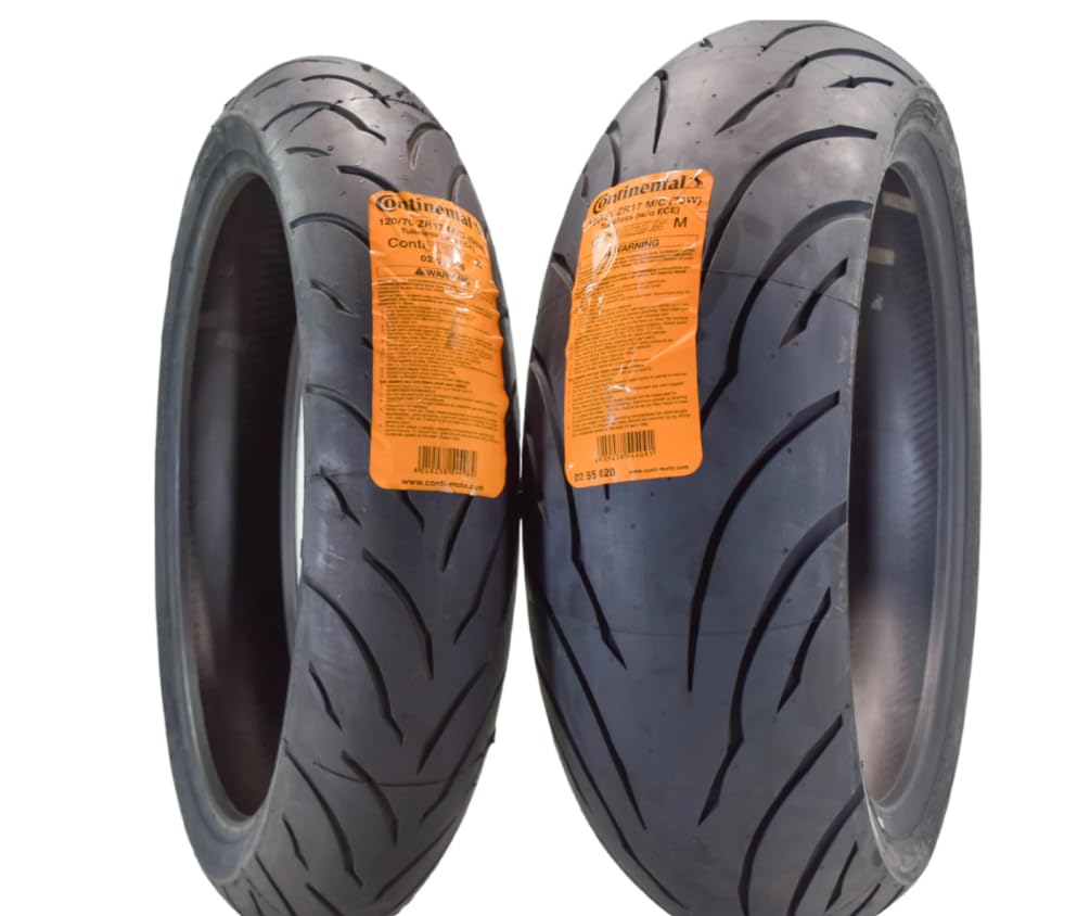 120/70ZR17 Front and 180/55ZR17 Rear Sport Touring Motorcycle Tires 2 Pack M59411