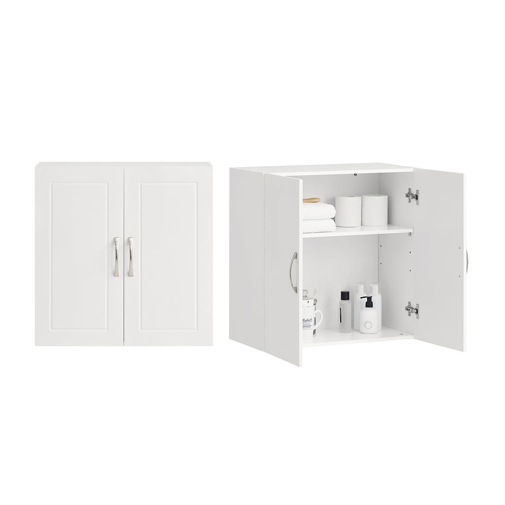 White Wall Storage Cabinet with Adjustable Shelf S494128