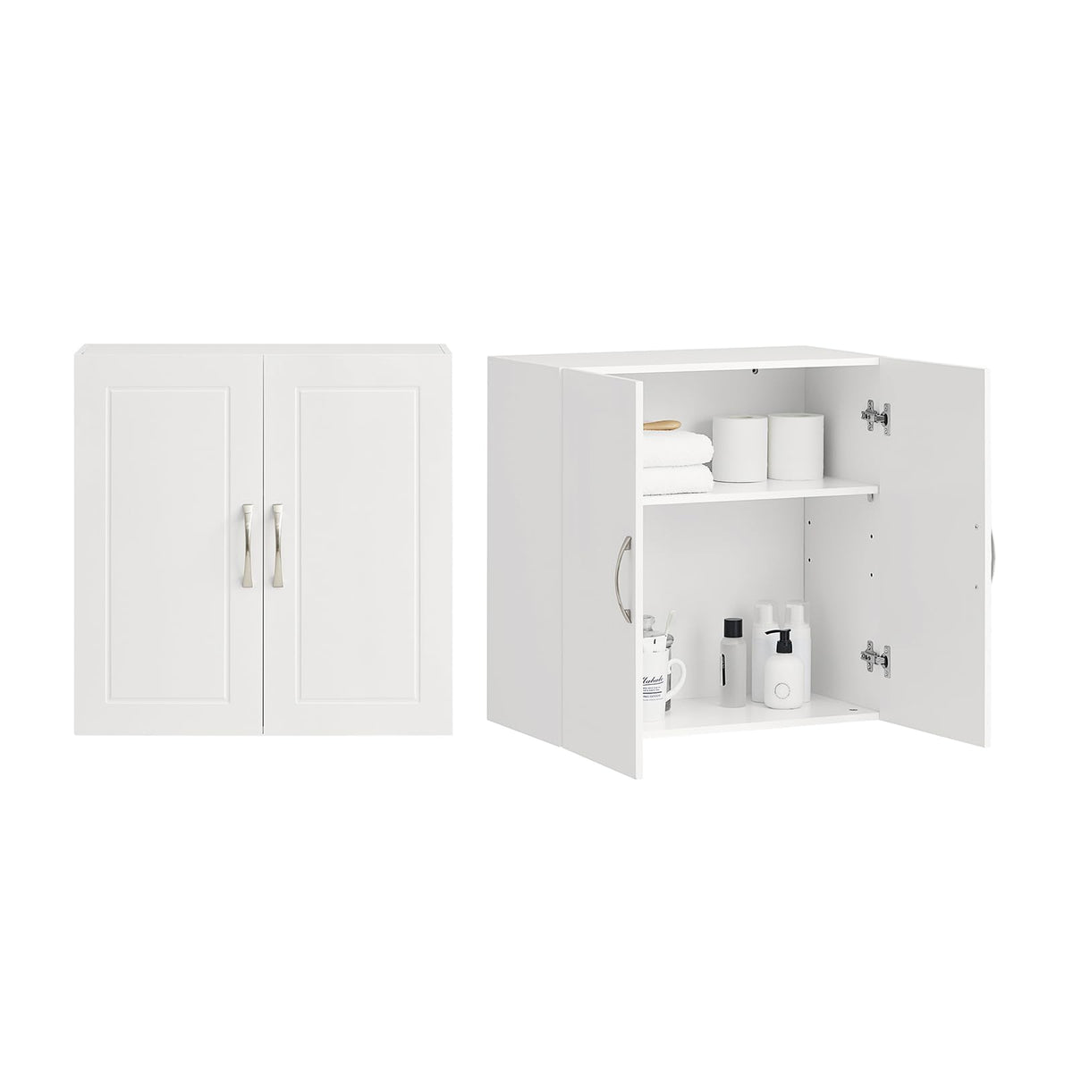 White Wall Storage Cabinet with Adjustable Shelf S494128