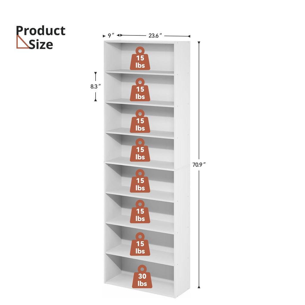 8 Tier White DVD Storage Shelf C654904