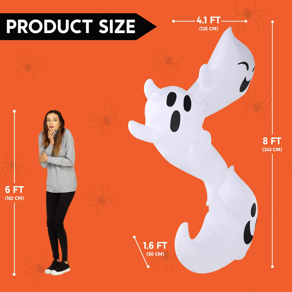 8ft Light Up Inflatable Ghosts R6758