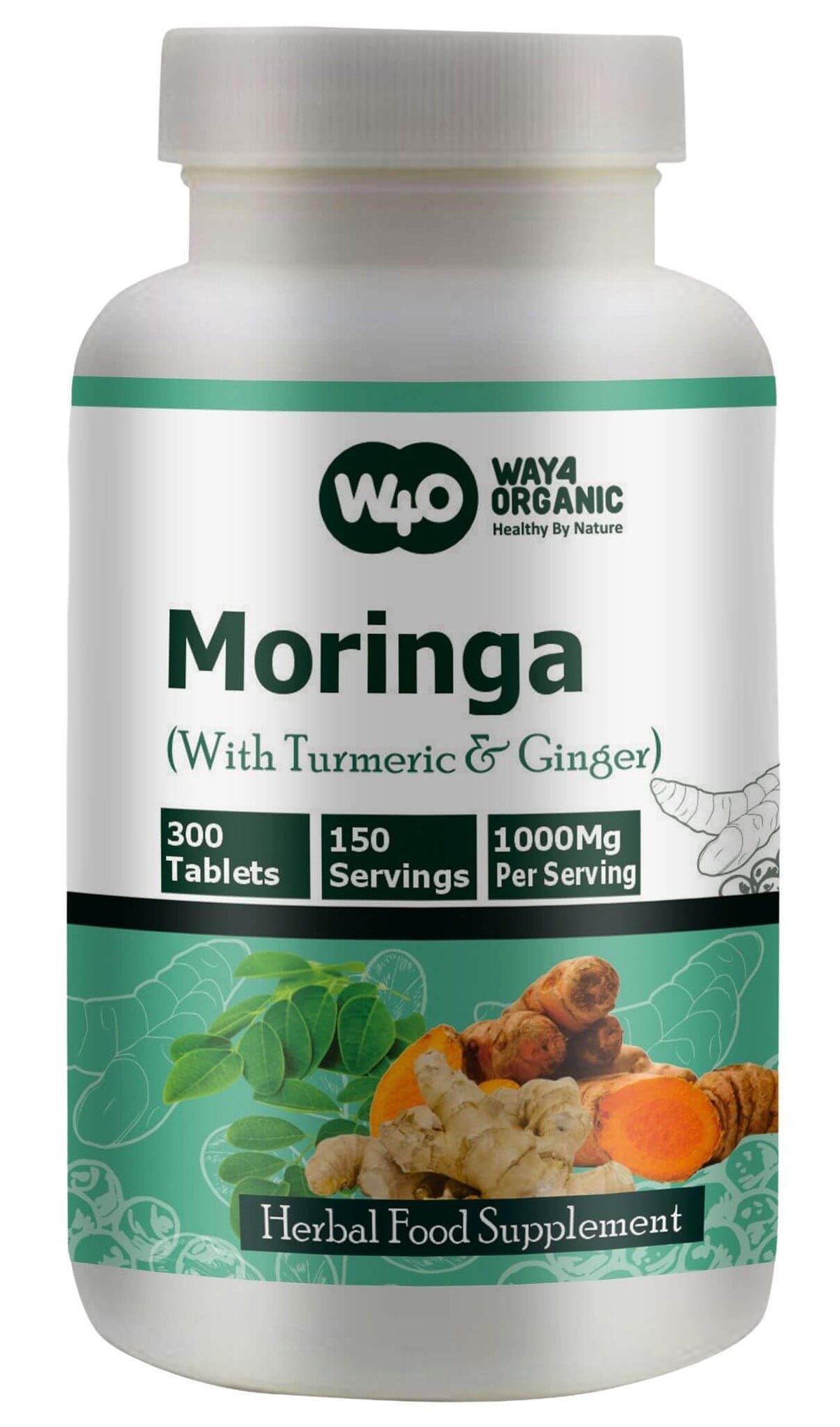 Moringa Tablets with Turmeric and Ginger, 300 Pills, 1000 Mg Z536037