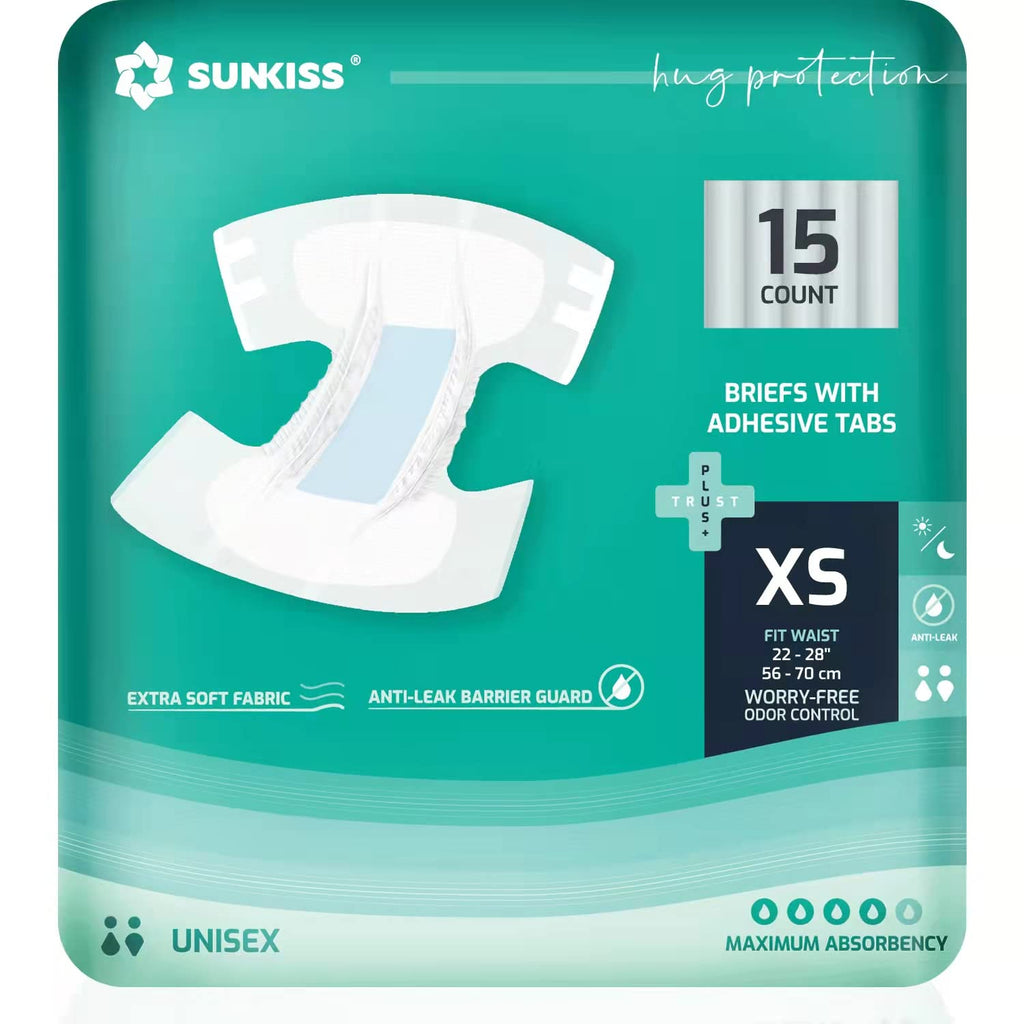 Adult Diapers XSmall 15 Count & Wet Wipes 8" x 12" 200 Count Bundle A283