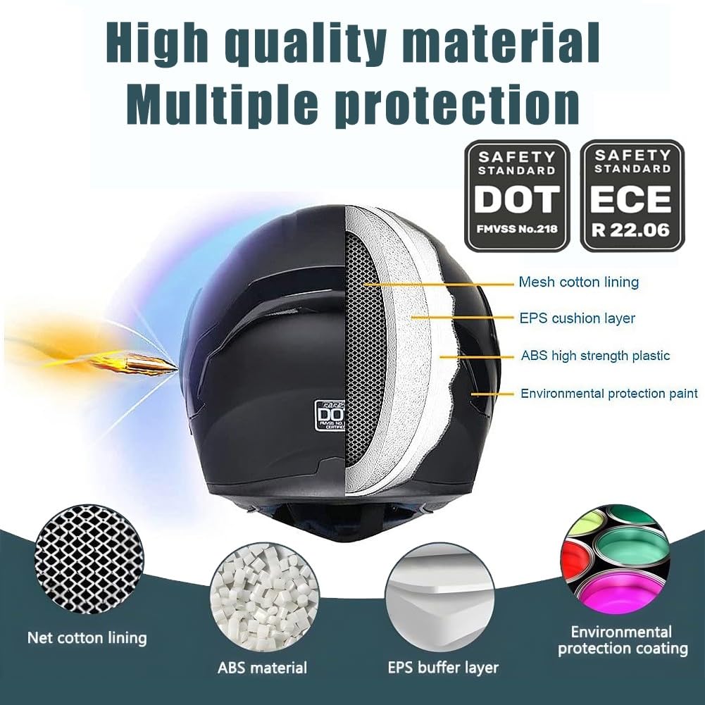 DOT Approved Flip Up Full Face Modular Motorcycle Helmet M4322