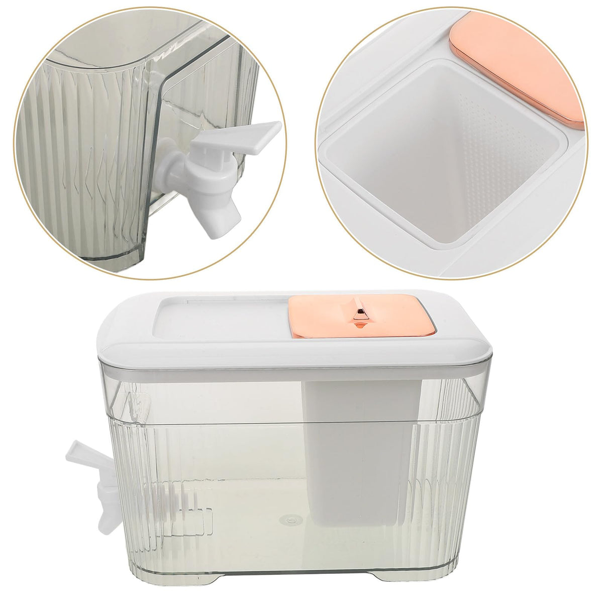 Cold Water Jug with Faucet White Z288573