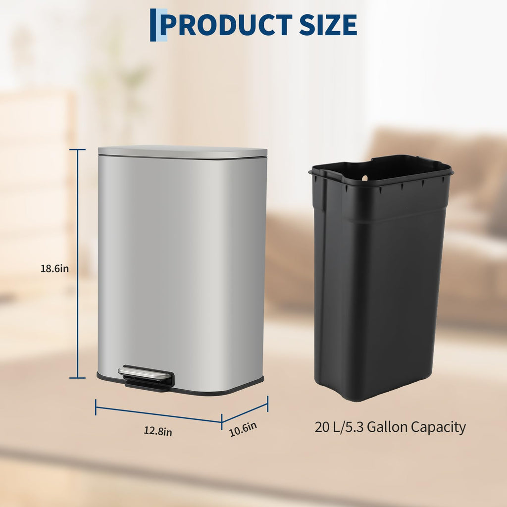 13.2 gal Stainless Steel Step Trash Can U614661