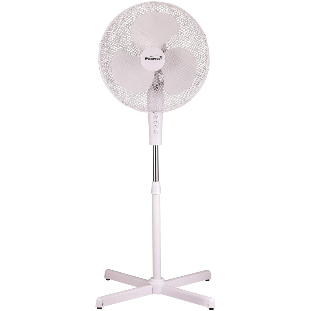 White 16-inch 3-Speed Oscillating Stand Fan N208