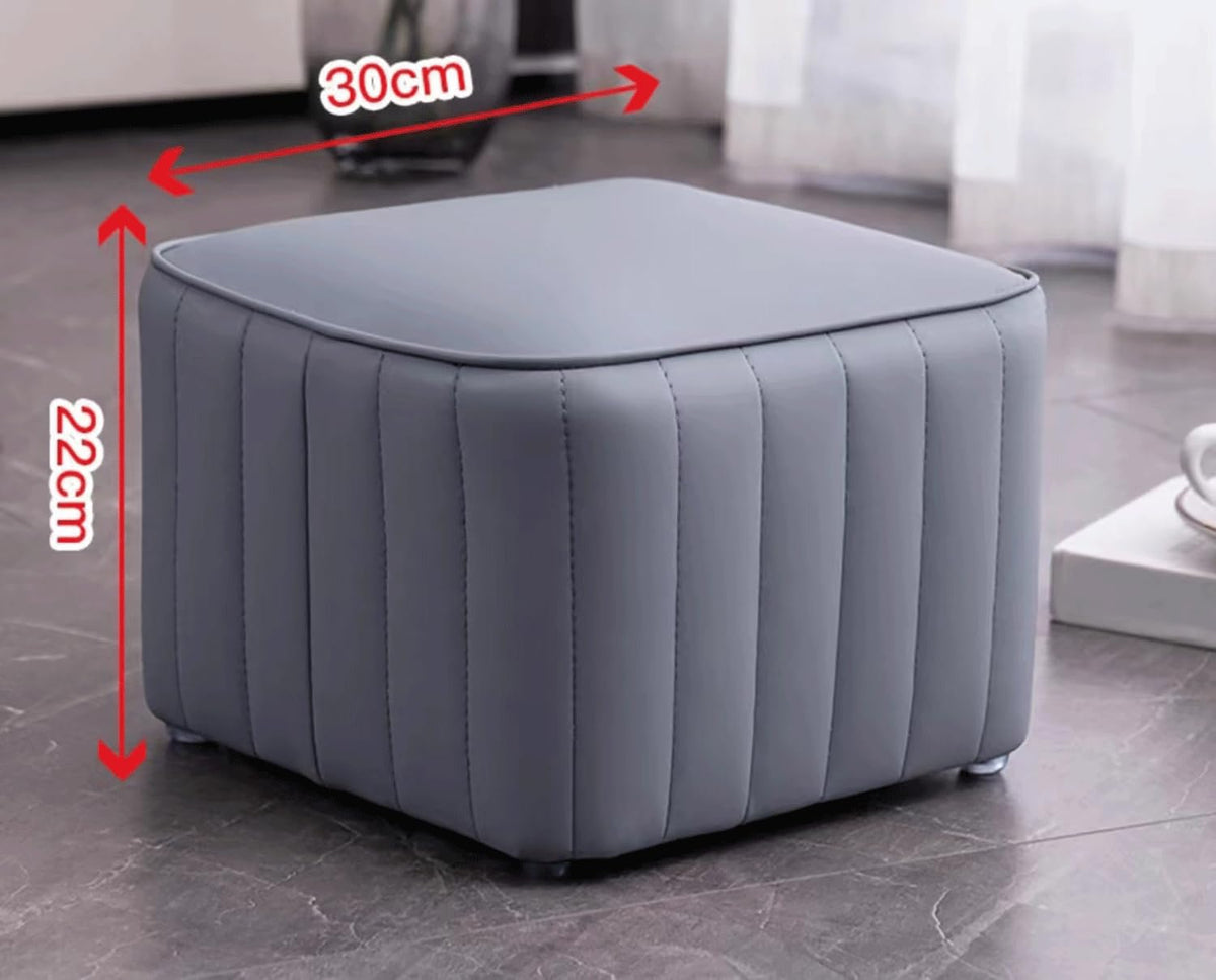 Leather Upholstered Square Footstool S501