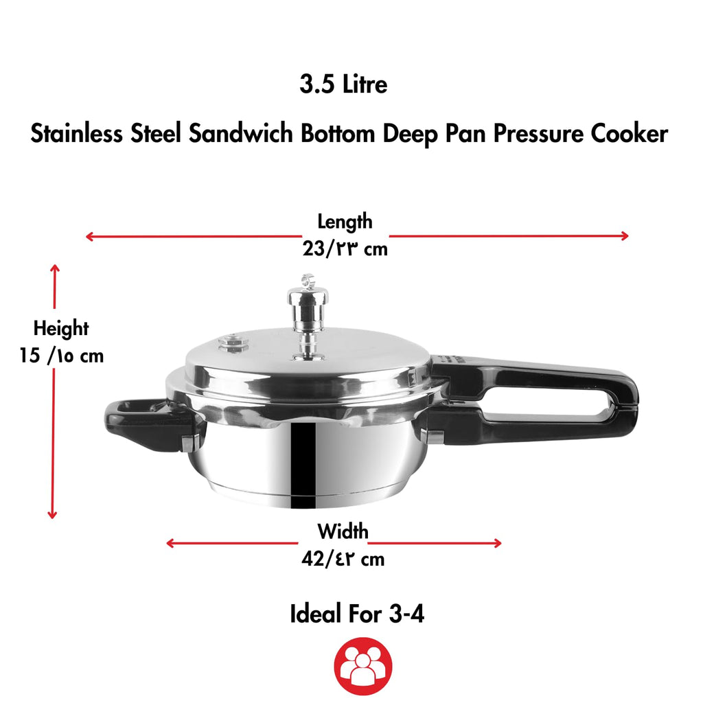 Stainless Steel 3 Litres Pressure Pan with Lid L956