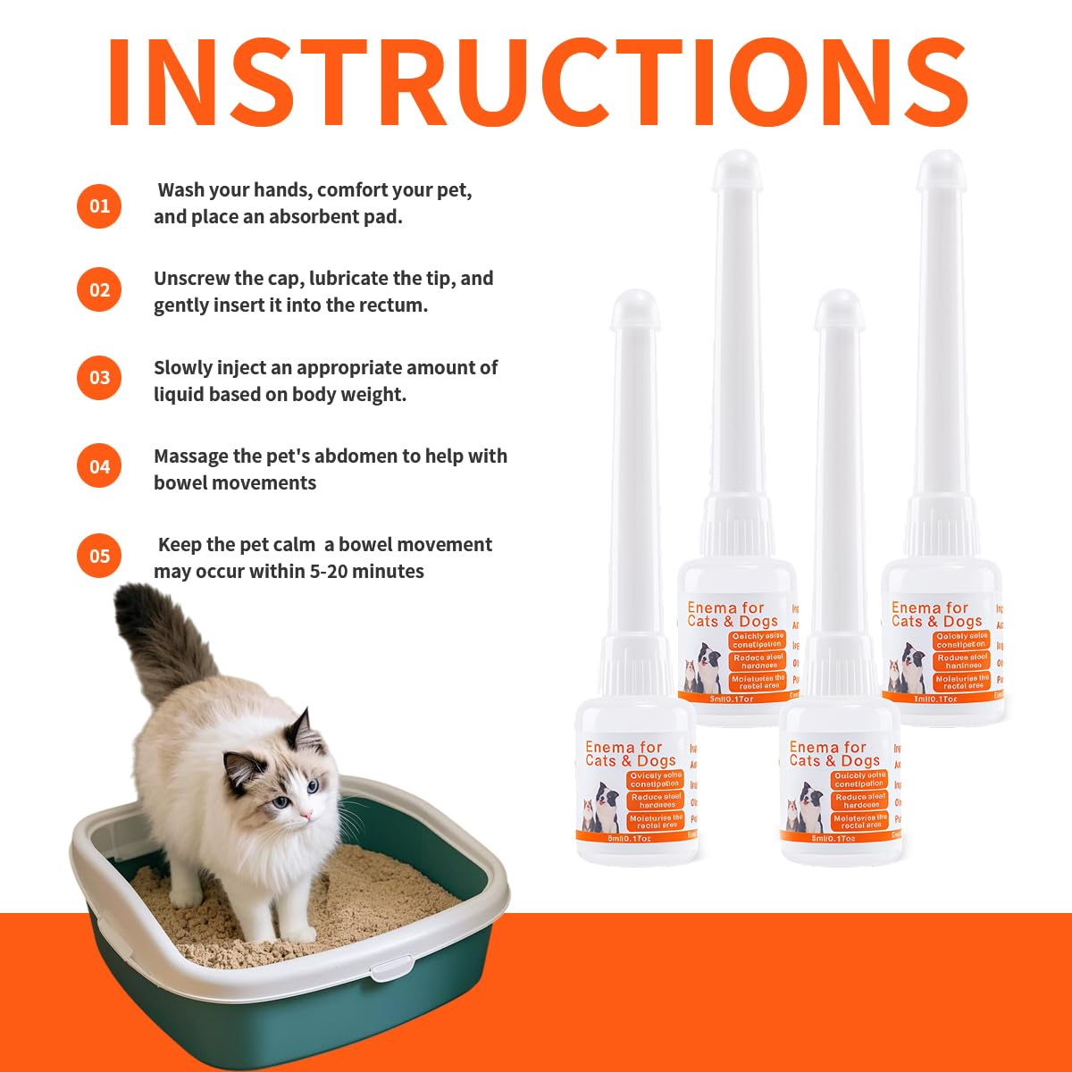Disposable Enema for Cats & Dogs 5 mL 4 Pack I574202