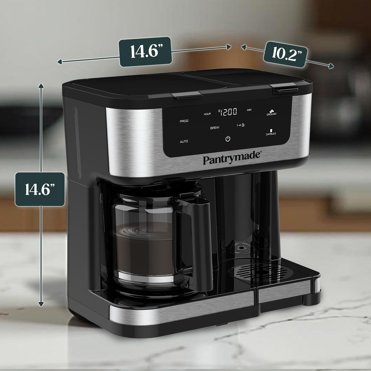 Black Dual Brew 12-Cup Coffee Maker Z89035