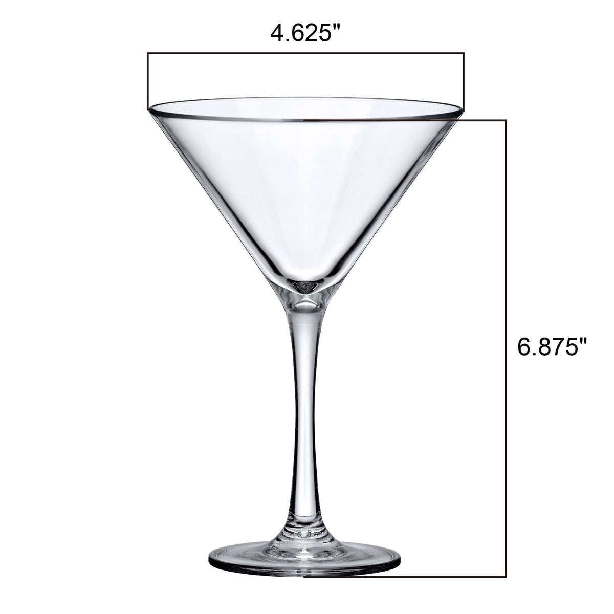 10-Ounce Plastic Martini Glasses Set of 6, Reusable, BPA-Free, Shatter-Proof, Dishwasher-Safe G442