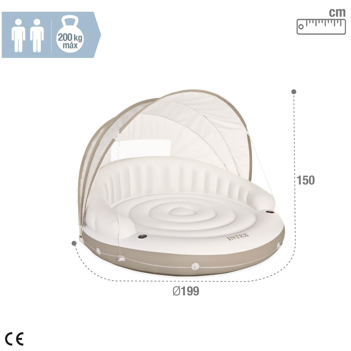 Inflatable Pool Float with Detachable Sunshade C665728
