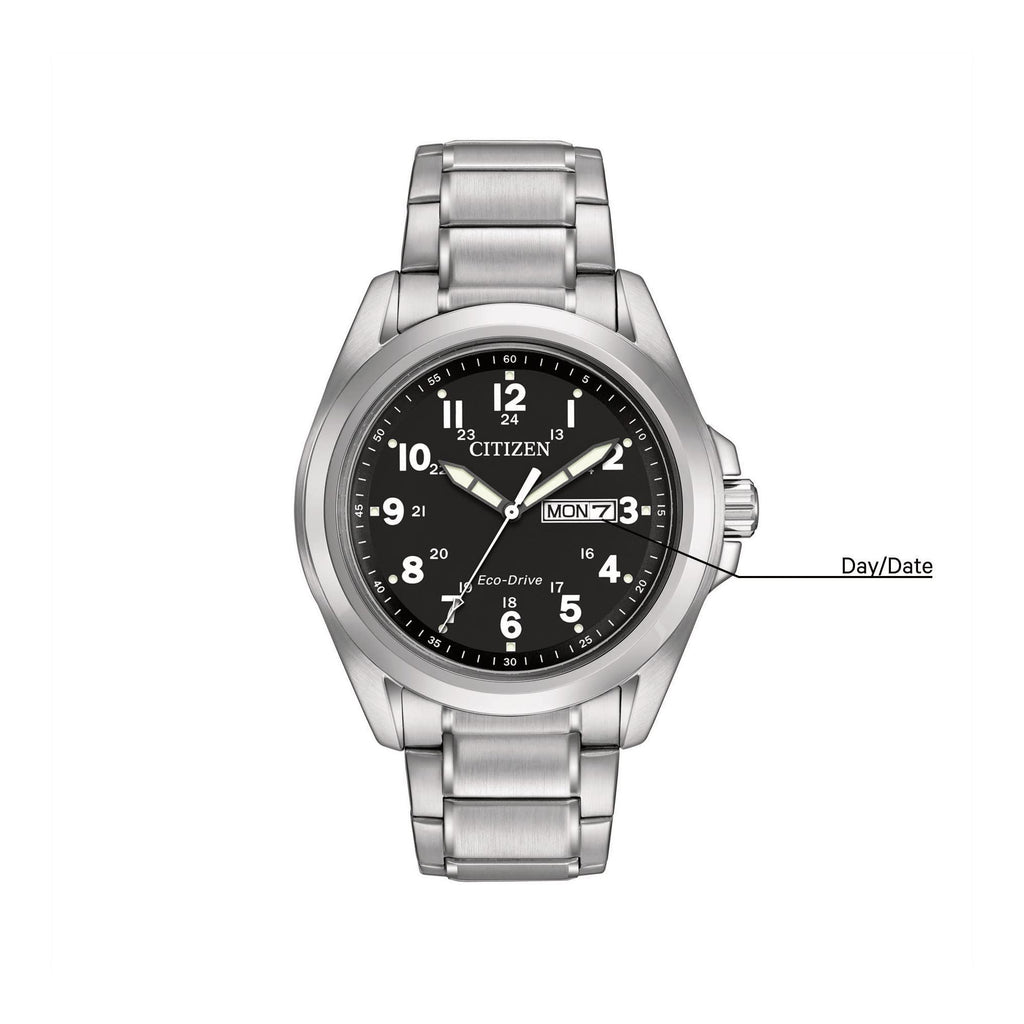 Stainless Steel Black Dial 43mm Field Watch Y755