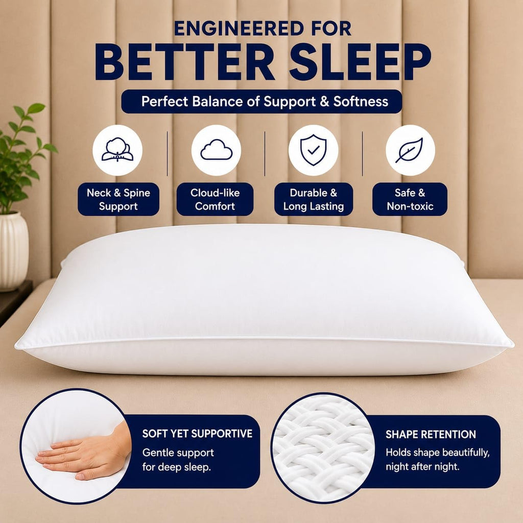 King Size White Microfiber Bed Pillows Set of 2 B933500