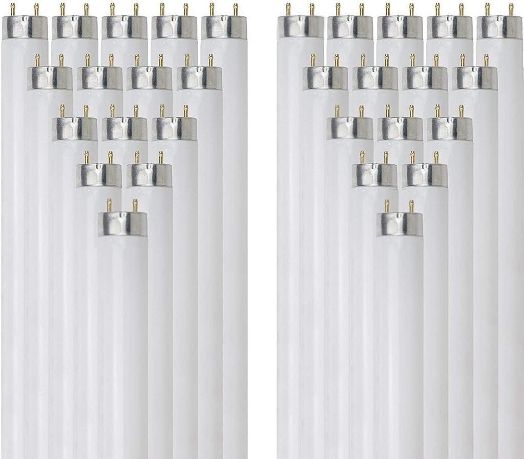 24 Inch T8 Fluorescent Tube Light Bulb 17W 3500K Neutral White G13 Base Pack of 30 B8847