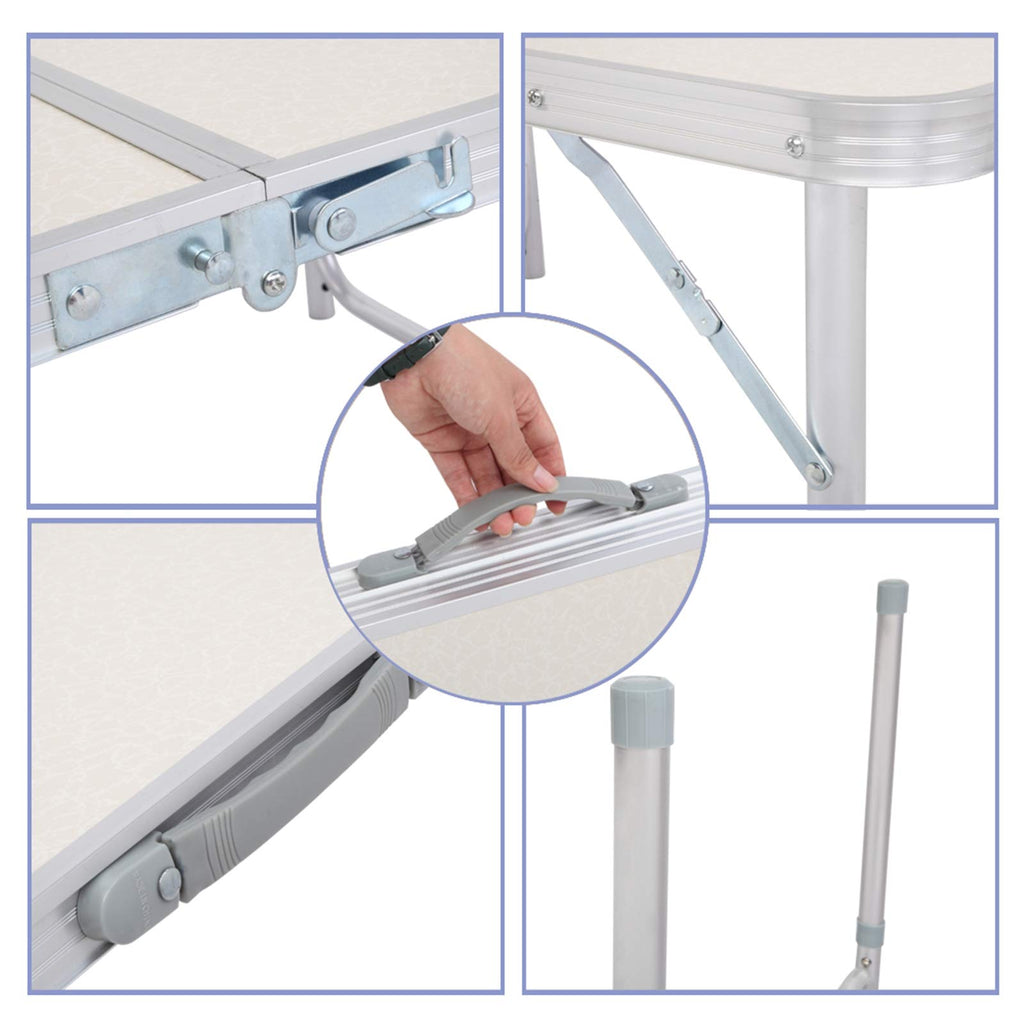 Folding Picnic Table 3FT Portable Camping Table White I8001