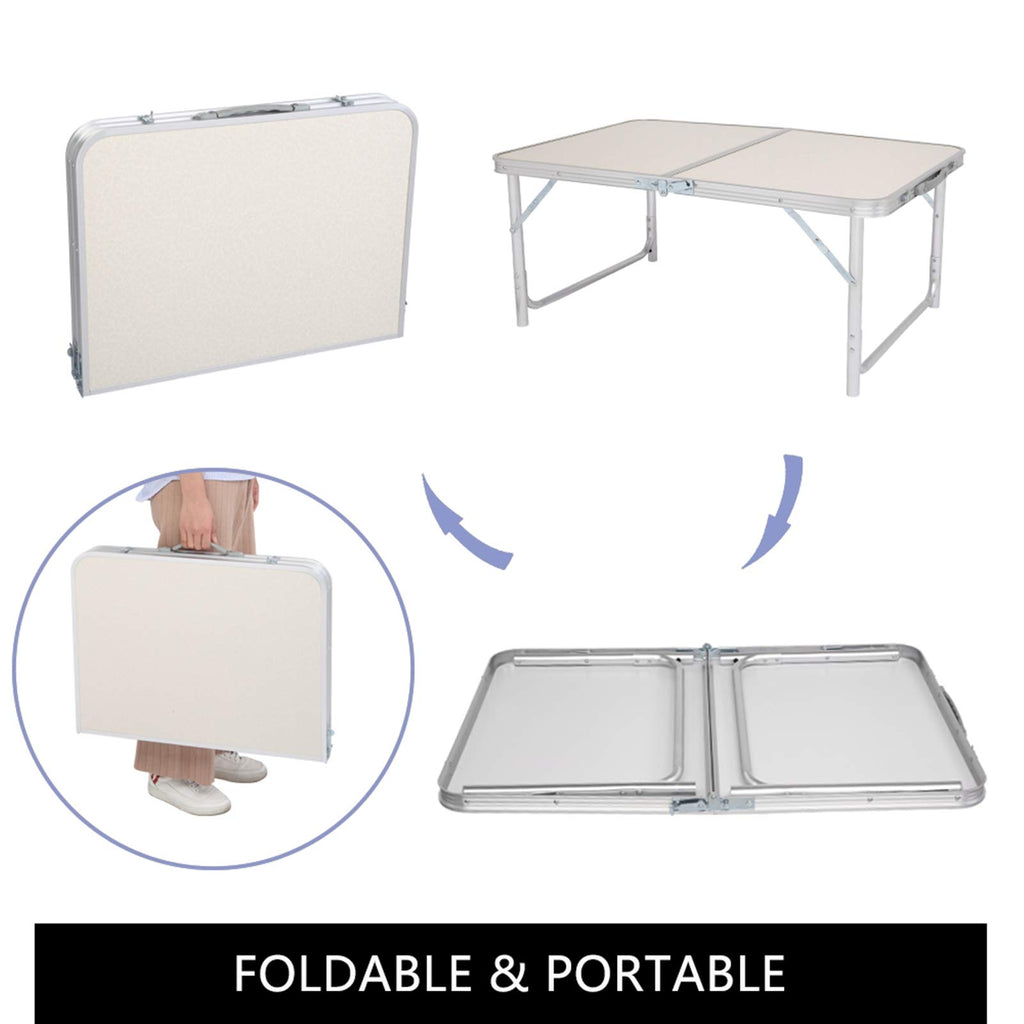 Folding Picnic Table 3FT Portable Camping Table White I8001