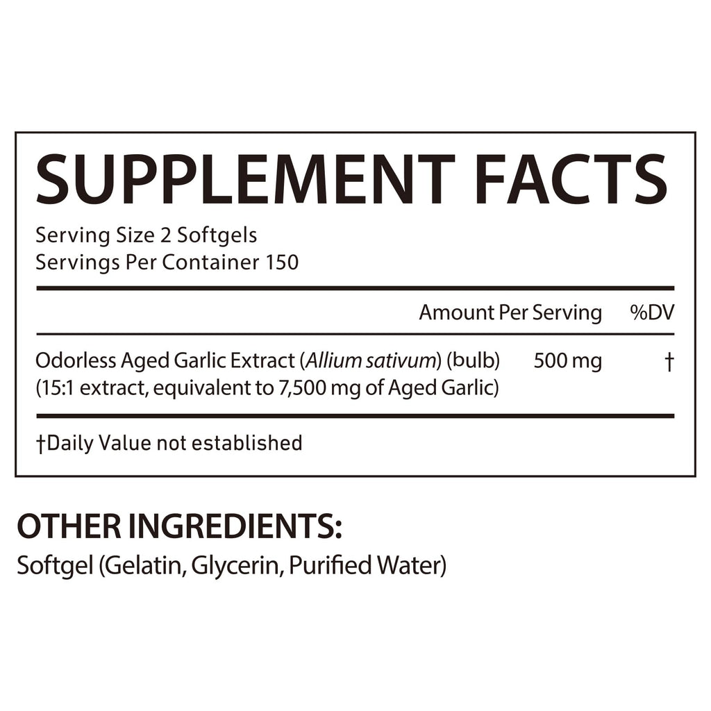 500mg Odorless Garlic Softgels B43138