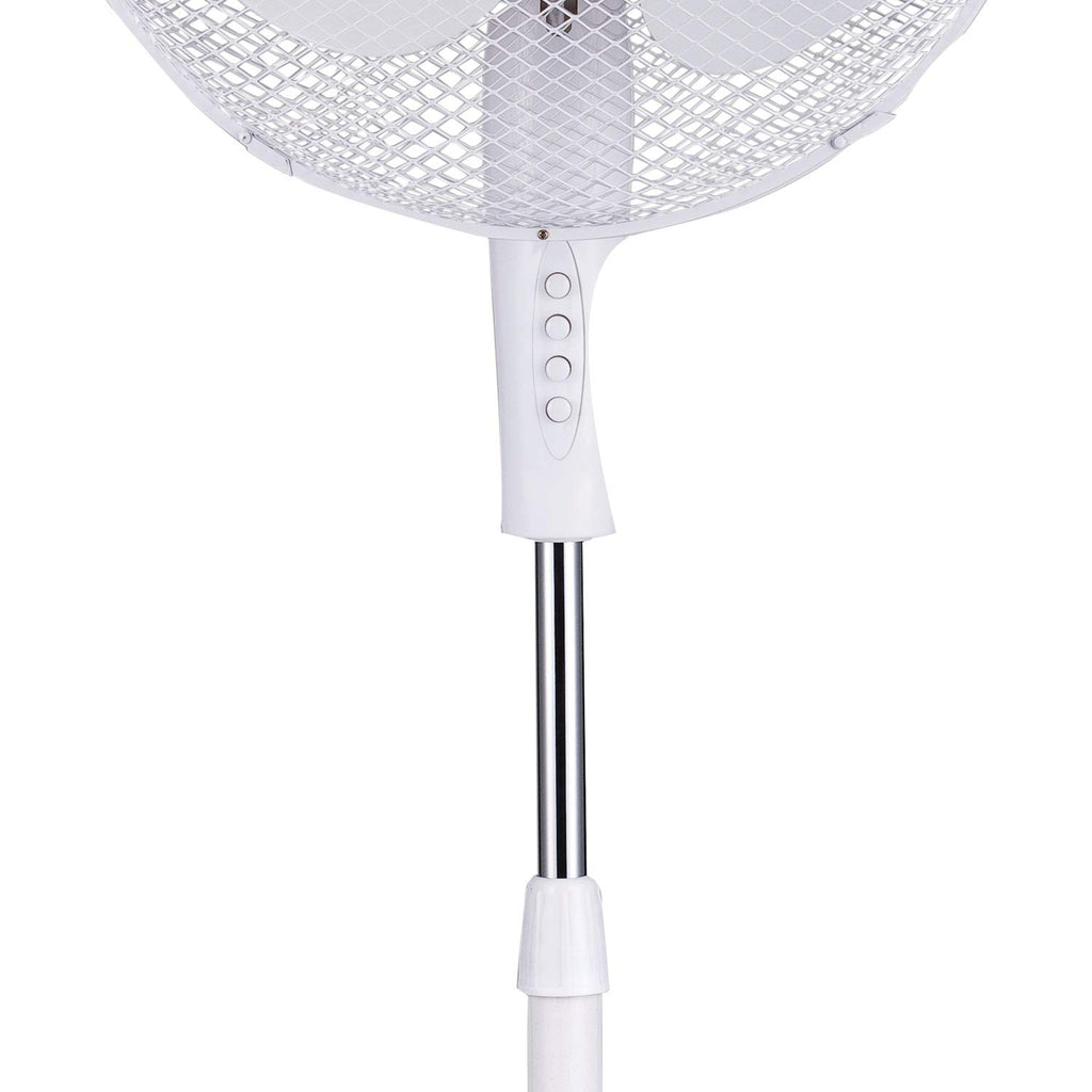 White 16-inch 3-Speed Oscillating Stand Fan N208