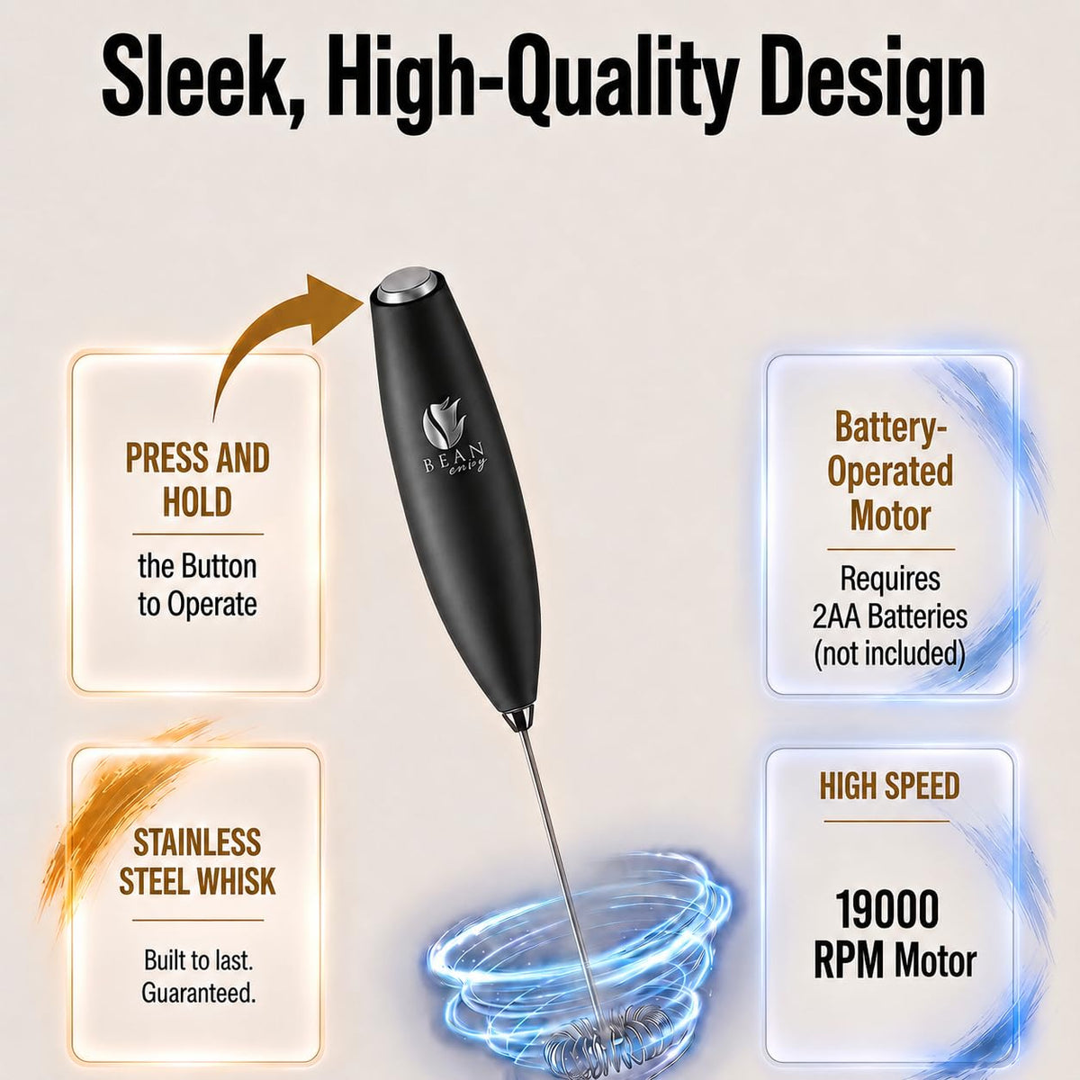 Black Handheld Milk Frother R31332