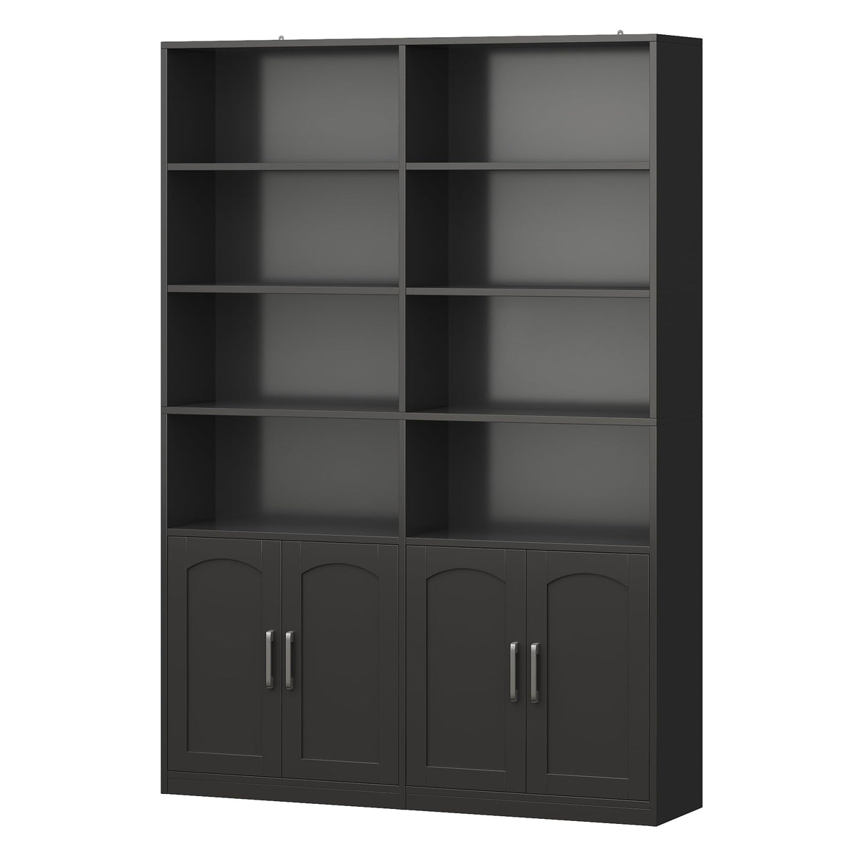 Double Wide Bookshelf and Bookcase with Doors Y4688