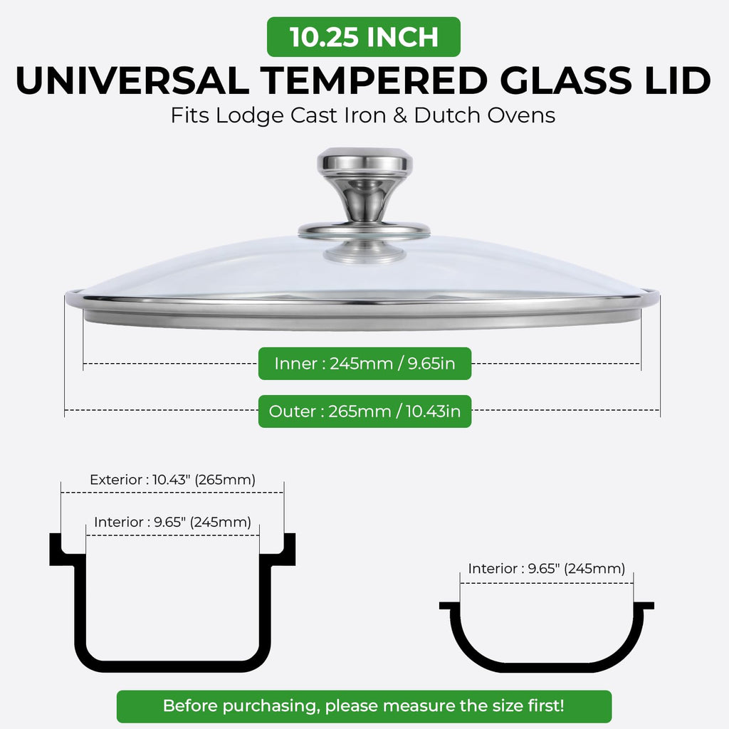 10.25 Inch Tempered Glass Lid with Stainless Steel Knob D67785