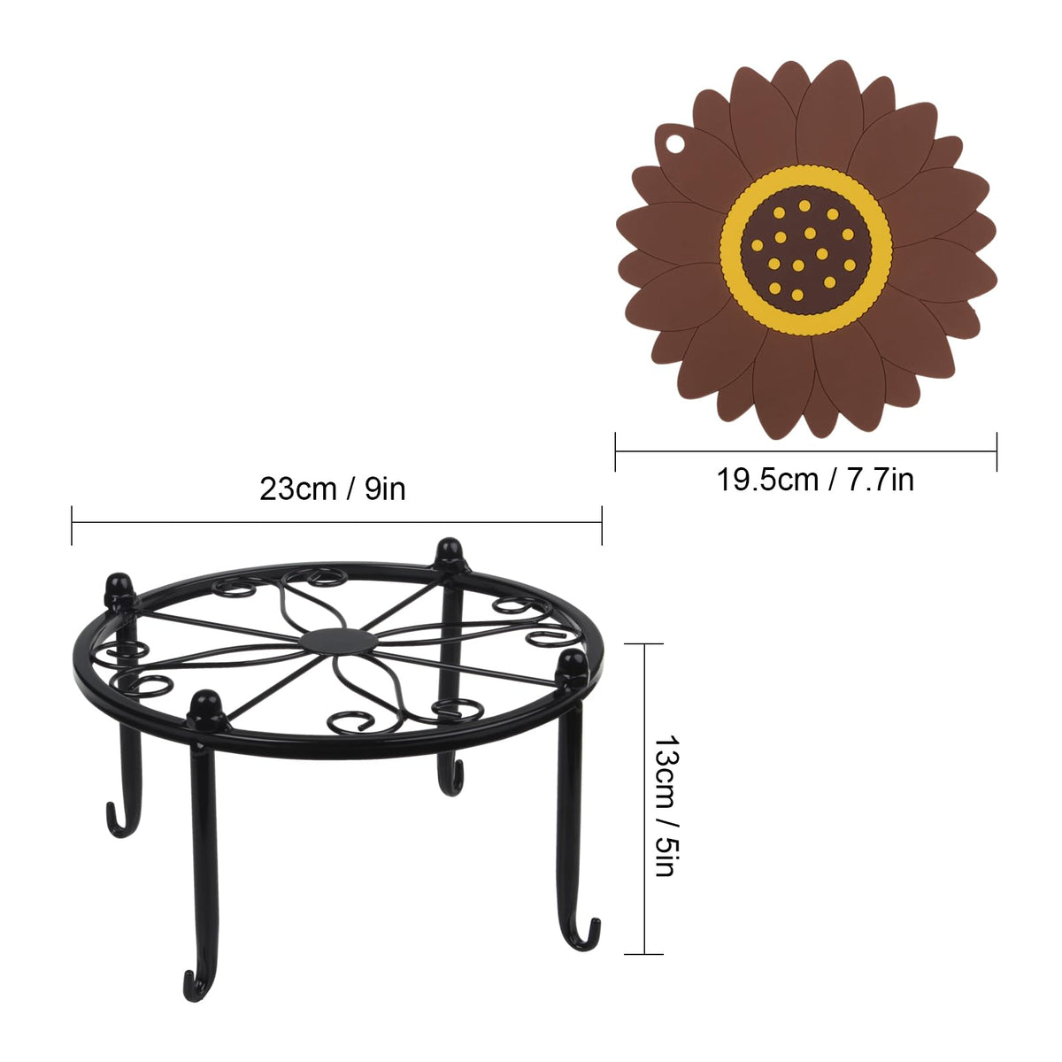 Black Metal Beverage Dispenser Stand, Max Diameter 8" Q3869