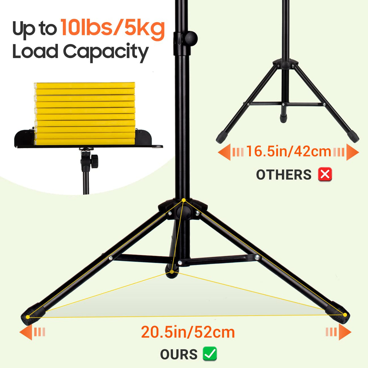 Adjustable Metal Sheet Music Stand with Carry Bag O321330