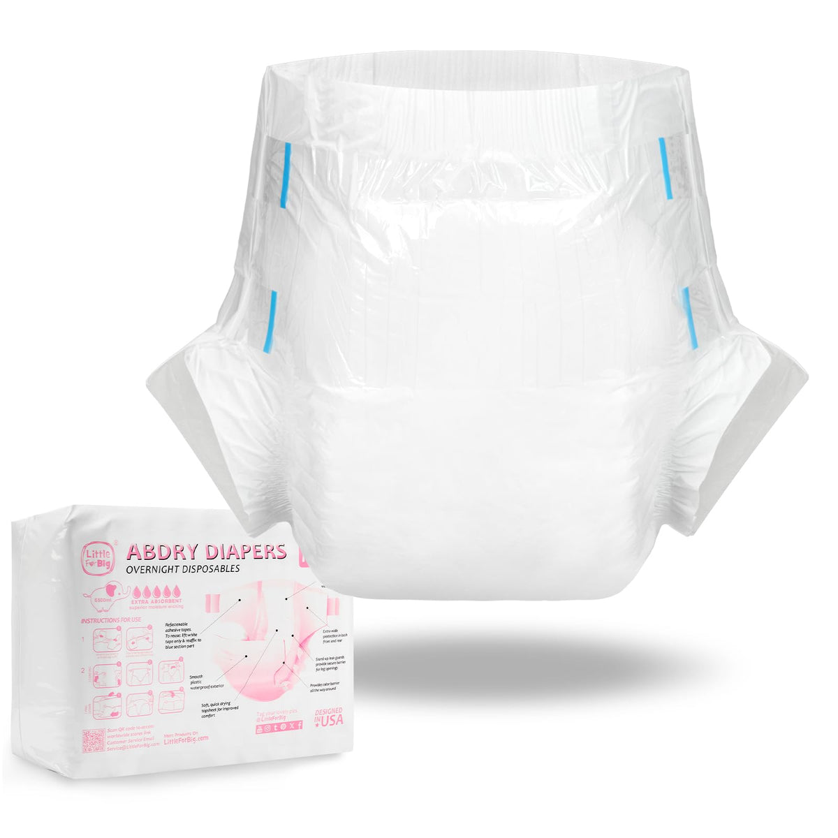 Adjustable Adult Diaper 10 Pieces White Medium W62630
