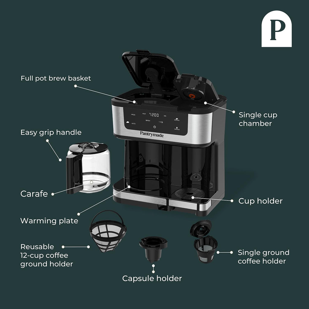 Black Dual Brew 12-Cup Coffee Maker Z89035