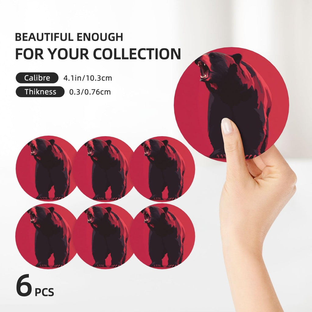 Ceramic Coasters with Holder Set of 6 D725113