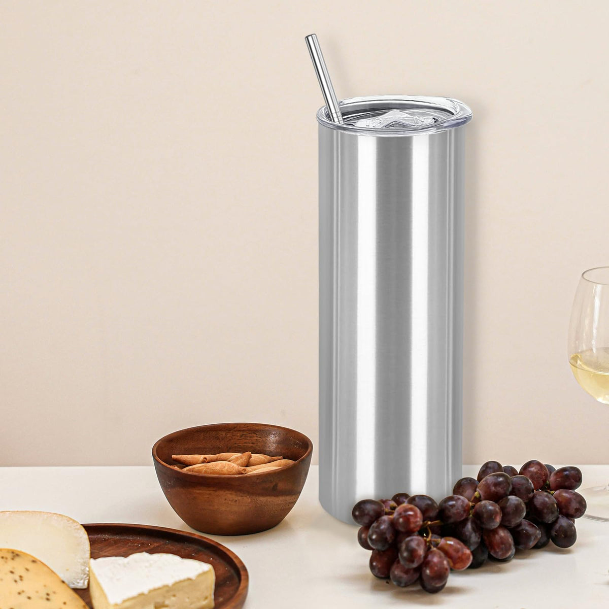 16 Pack 20oz Stainless Steel Insulated Tumblers with Lid and Straw J826