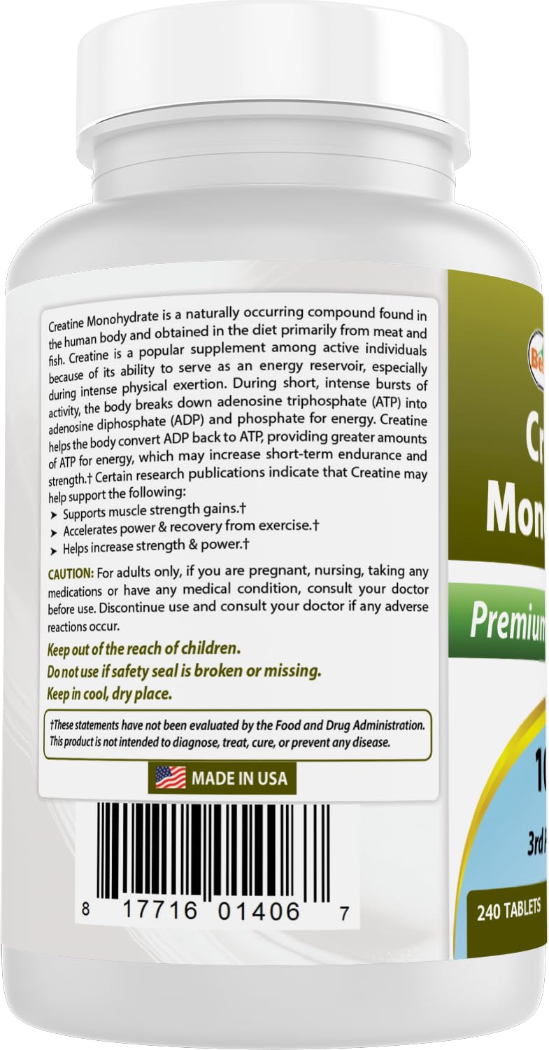 Creatine Monohydrate 1000 mg 240 Tablets I656