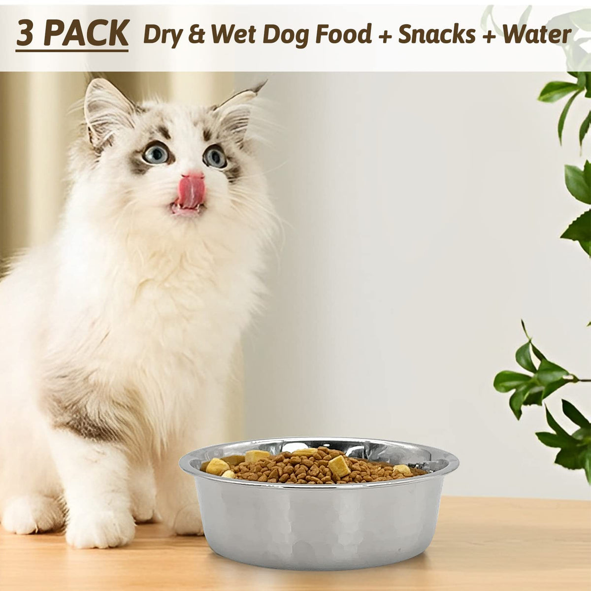 3 Pack Stainless Steel Cat Bowls T88531