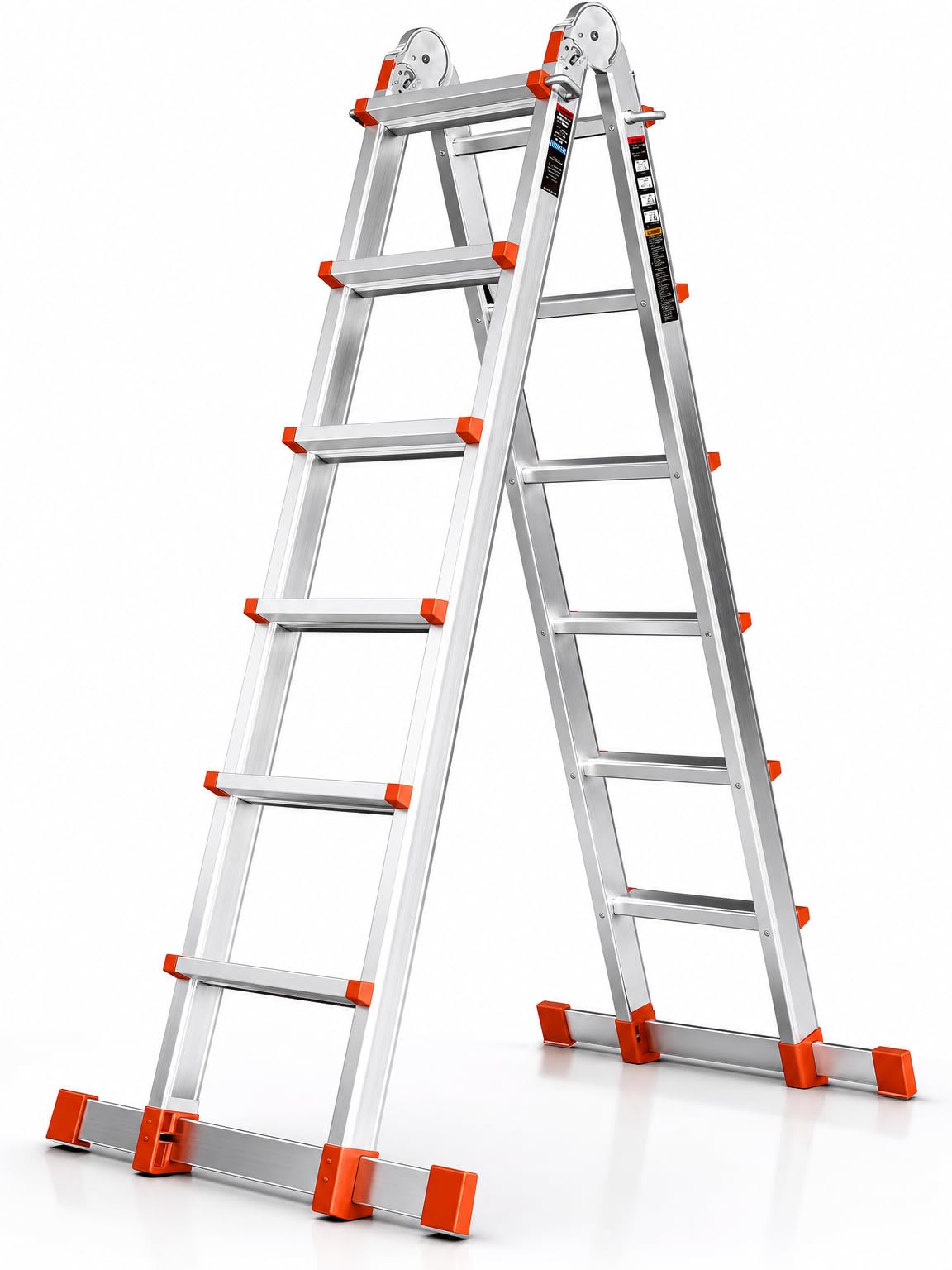 Telescoping Ladder, 22.5 Ft A Frame Anti-Slip Multi Position F513