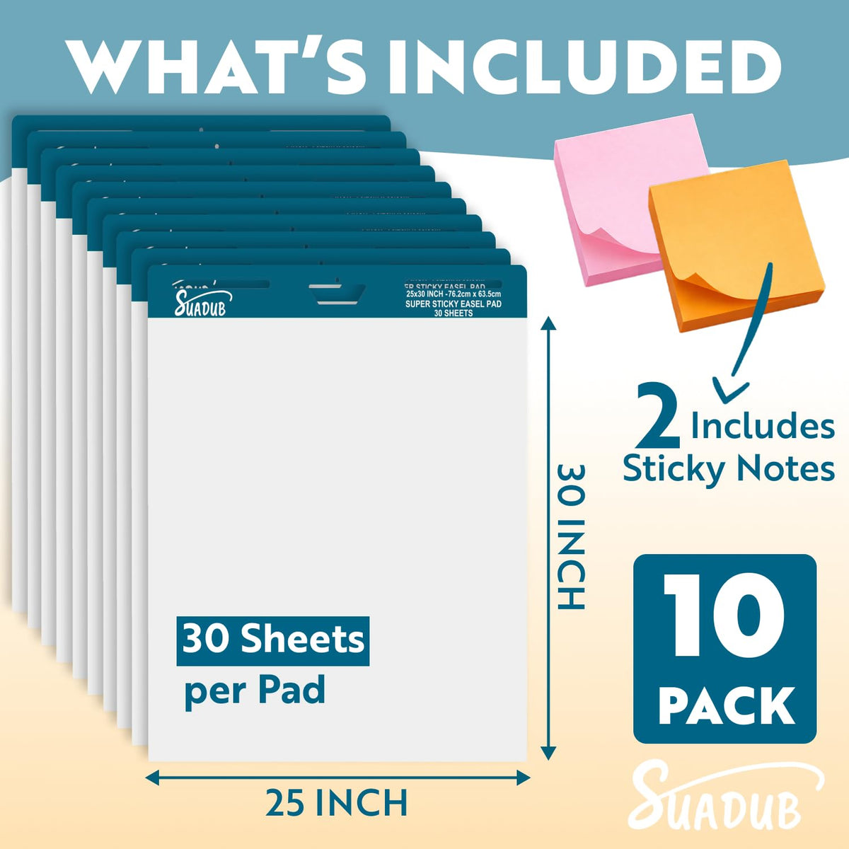 Sticky Easel Pad 25 x 30 Inches 30 Sheets 10 Pads S79234