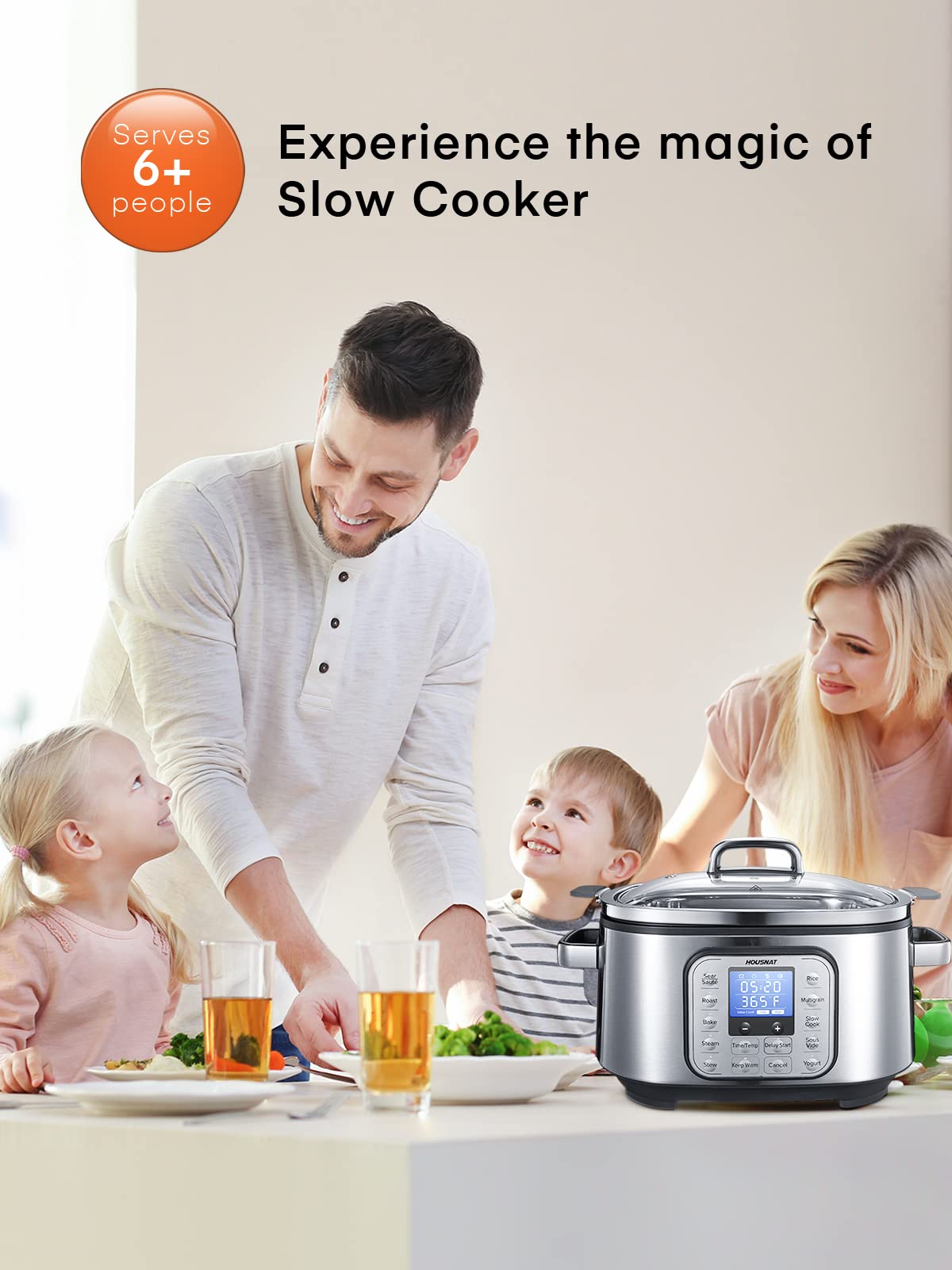 6 Quart Programmable Stainless Steel Slow Cooker E102