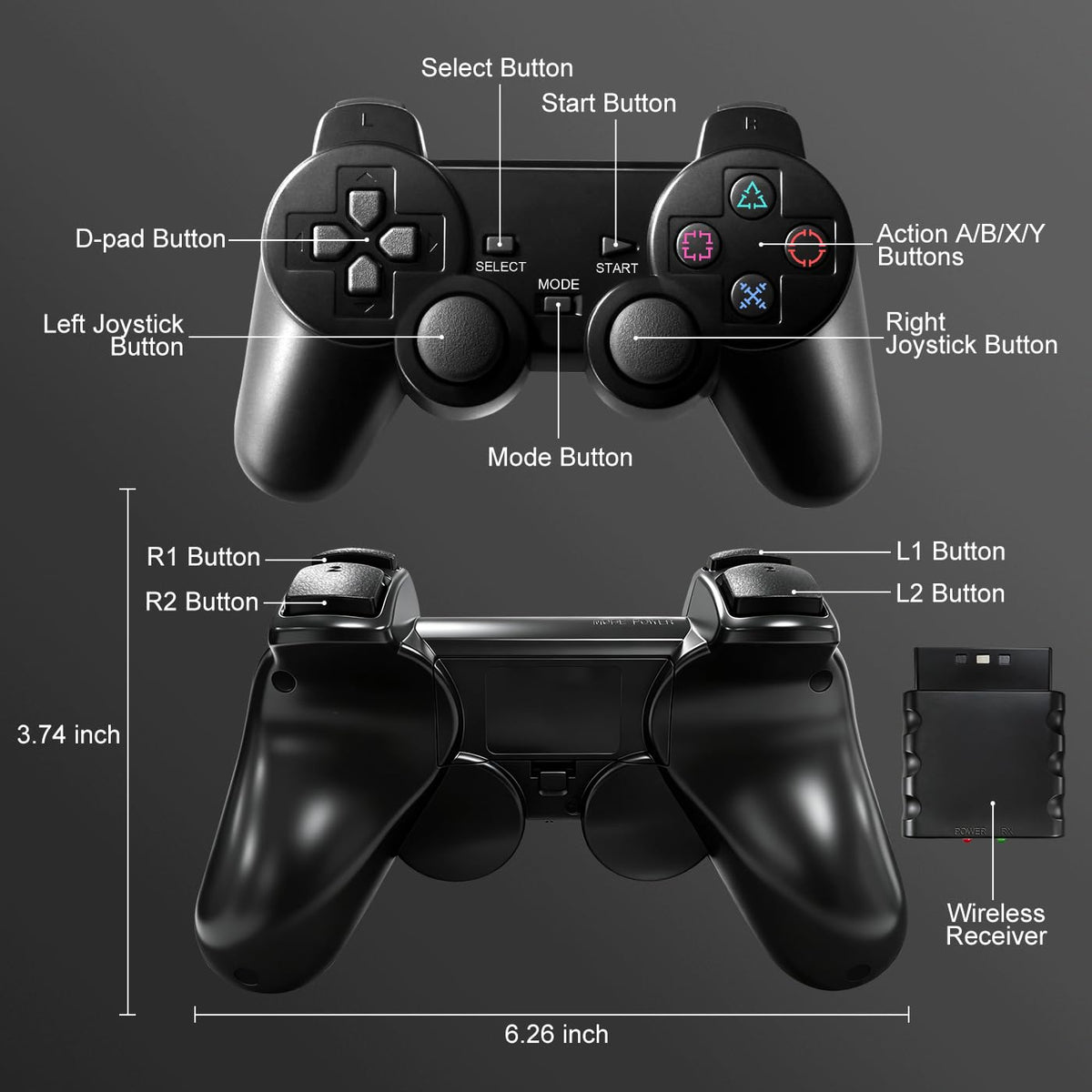 2 Pack 2.4GHz Wireless Controller T54373