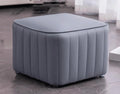 Leather Upholstered Square Footstool S501