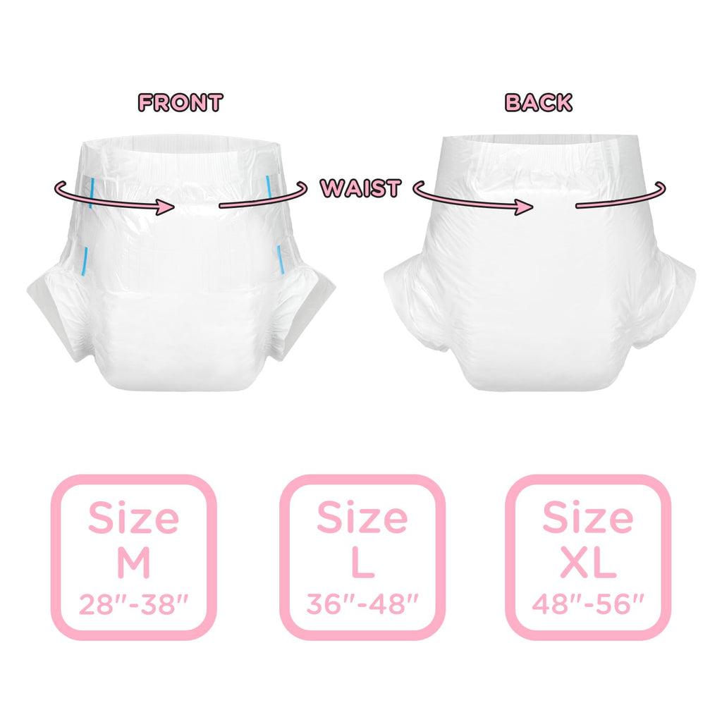 Adjustable Adult Diaper 10 Pieces White Medium W62630