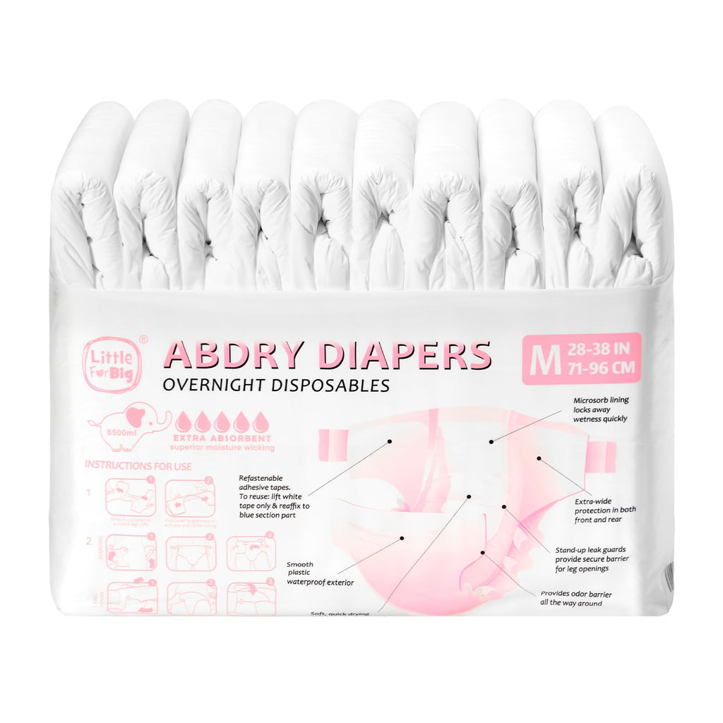 Adjustable Adult Diaper 10 Pieces White Medium W62630