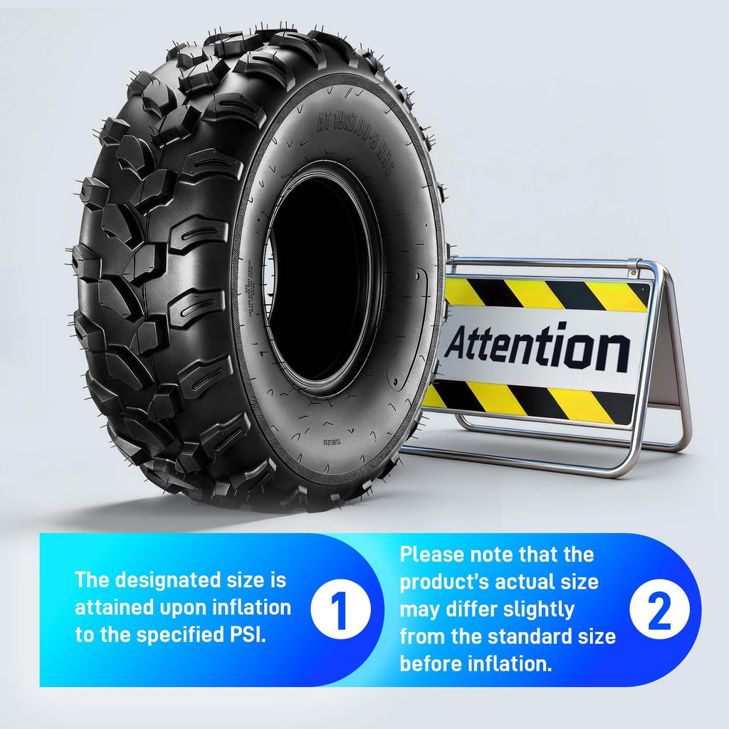 19x7-8 ATV Tires 6PR All-Terrain Tubeless Pack of 2 F50394