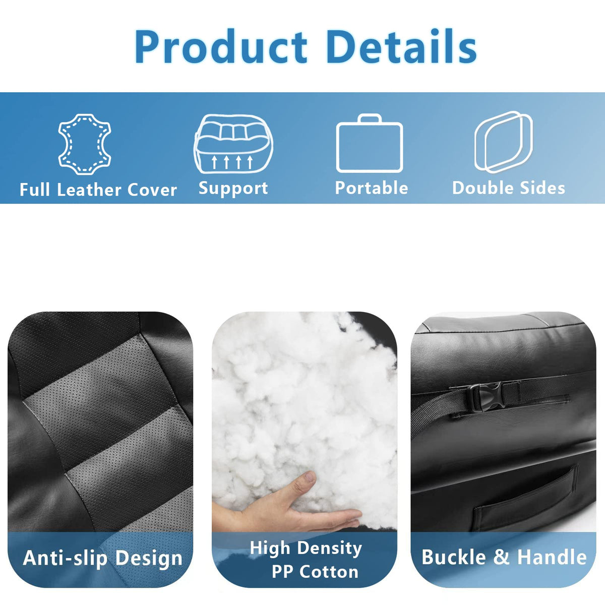 6 Inch Leather Car Booster Seat Cushion O4151