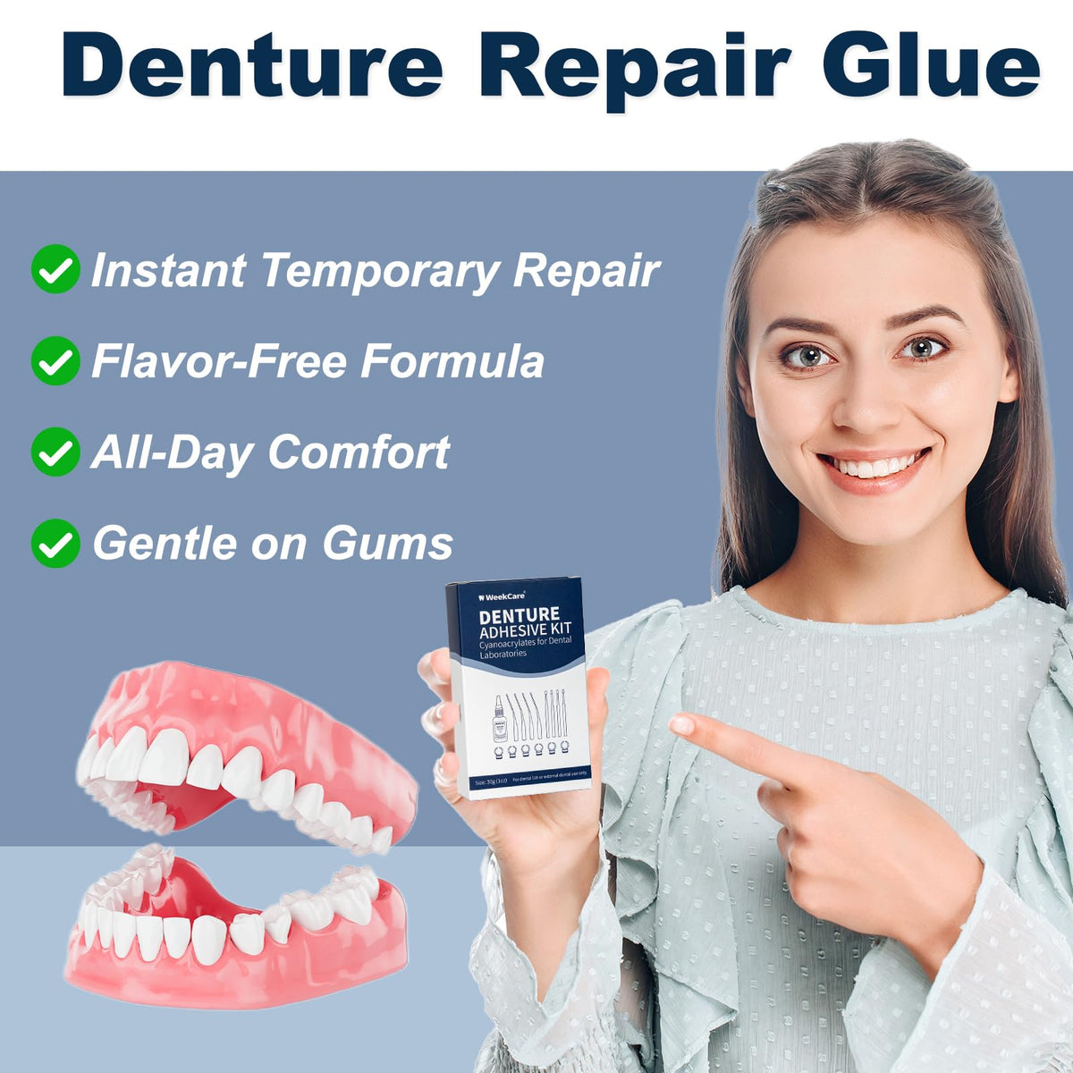 Denture Repair Glue 1oz Fast-Setting Adhesive L335813