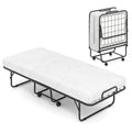 Folding Bed with Mattress, Cot Size Gel Memory Foam Metal Frame I84592