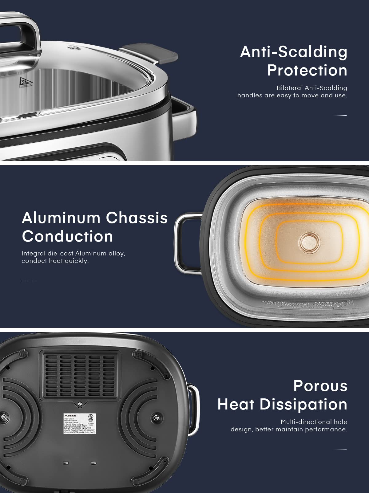 6 Quart Programmable Stainless Steel Slow Cooker E102
